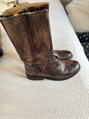 Bed Stu Brown Leather Mid-Calf Boots